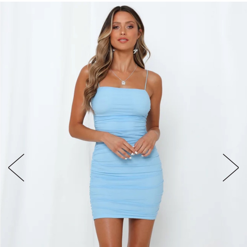 Hello Molly Favourite Things Bodycon Dress in Baby Blue